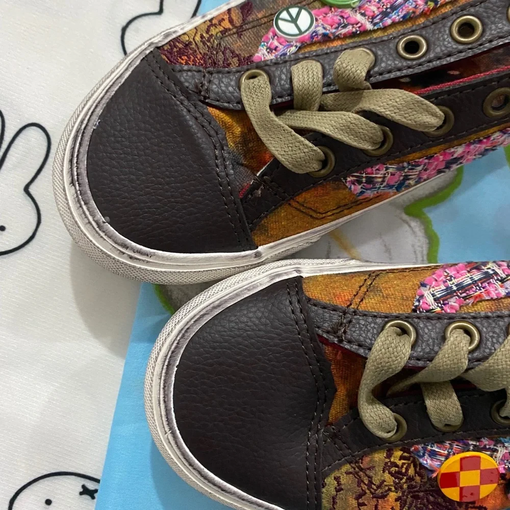 Vans Multicolor Patchwork Low-Top Sneakers with Black Toe